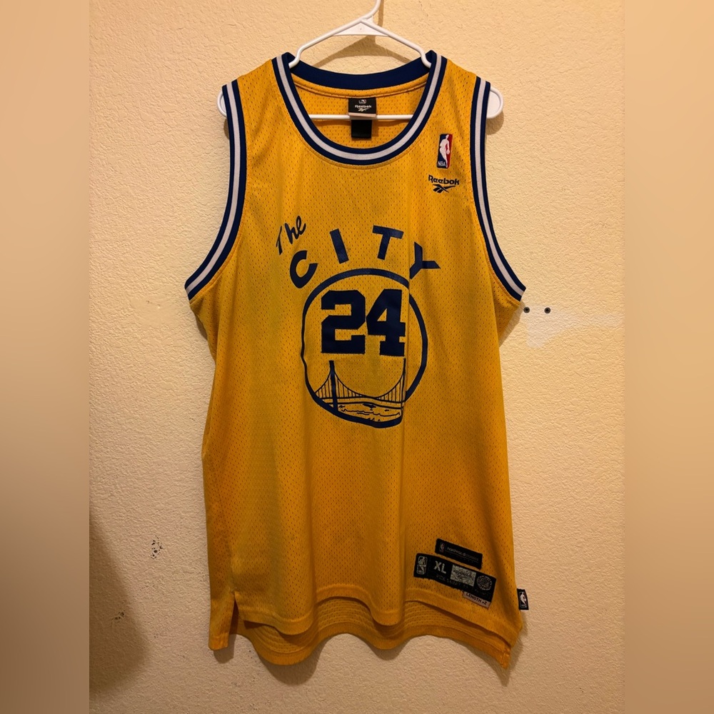 Reebok Golden State Rick Barry #24 Hardwood Classics Basketball Jersey Size XL